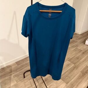 Teal Short Sleeve casual fitness Dress WITH POCKETS!